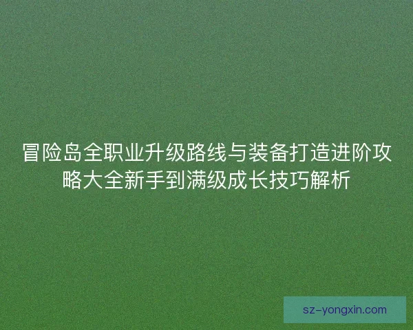 冒险岛全职业升级路线与装备打造进阶攻略大全新手到满级成长技巧解析 冒险岛全职业升级路线与装备打造进阶攻略大全新手到满级成长技巧解析