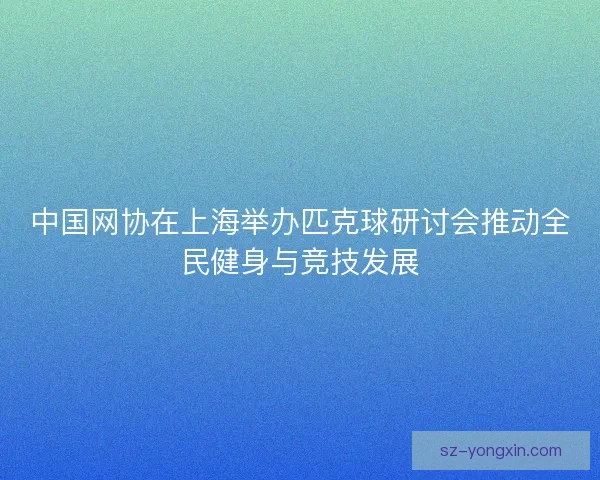 中国网协在上海举办匹克球研讨会推动全民健身与竞技发展