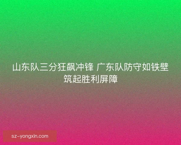 山东队三分狂飙冲锋 广东队防守如铁壁筑起胜利屏障 山东队三分狂飙冲锋 广东队防守如铁壁筑起胜利屏障
