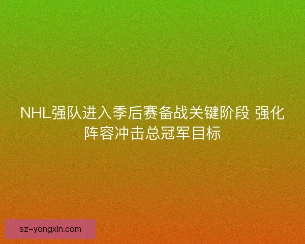 NHL强队进入季后赛备战关键阶段 强化阵容冲击总冠军目标 NHL强队进入季后赛备战关键阶段 强化阵容冲击总冠军目标